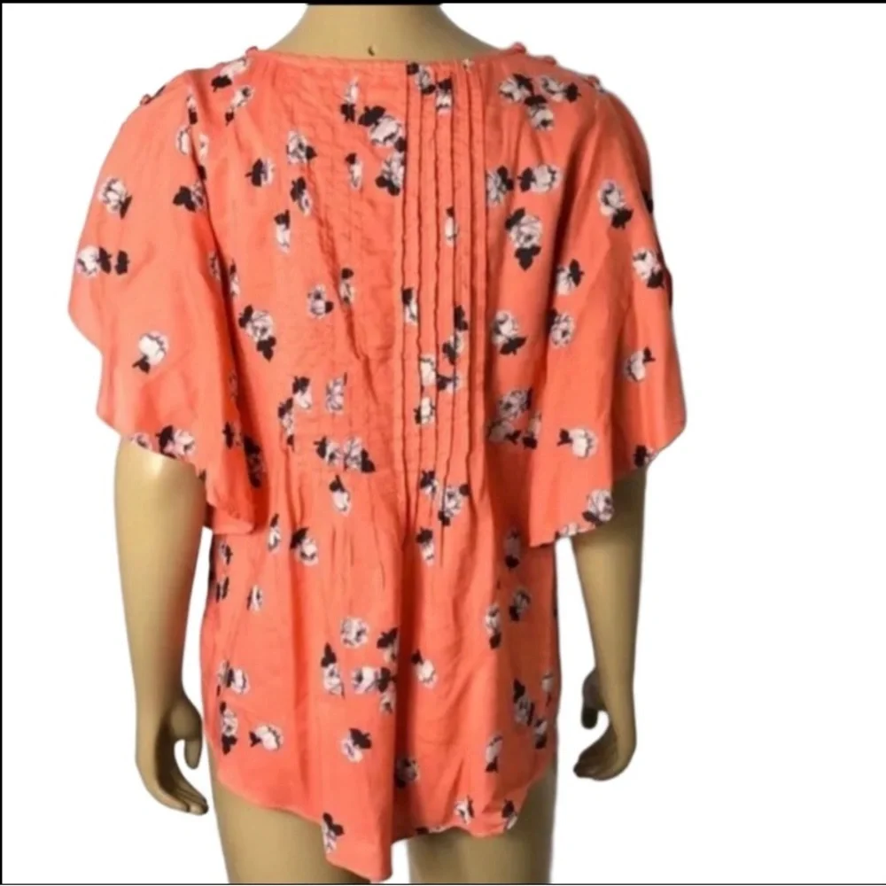 ANTHROPOLOGIE MAEVE MAYA FLORAL FLUTTER
SLEEVE TOP Sz 4 - Picture 6 of 10